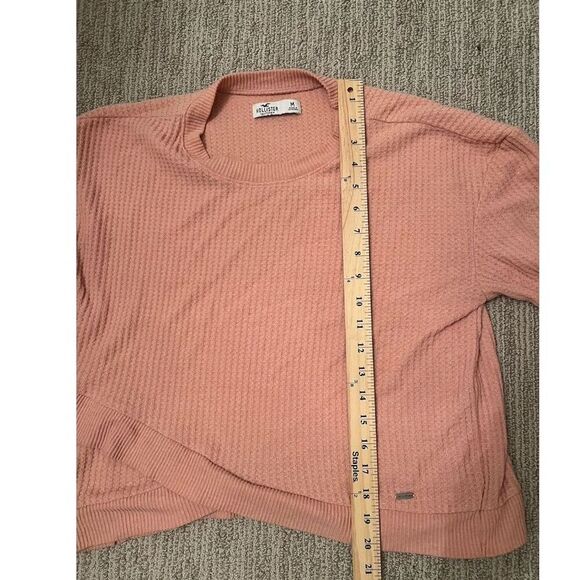 Hollister Women's Pink Ribbed Cropped Pullover Sweater Size M - Picture 5 of 6